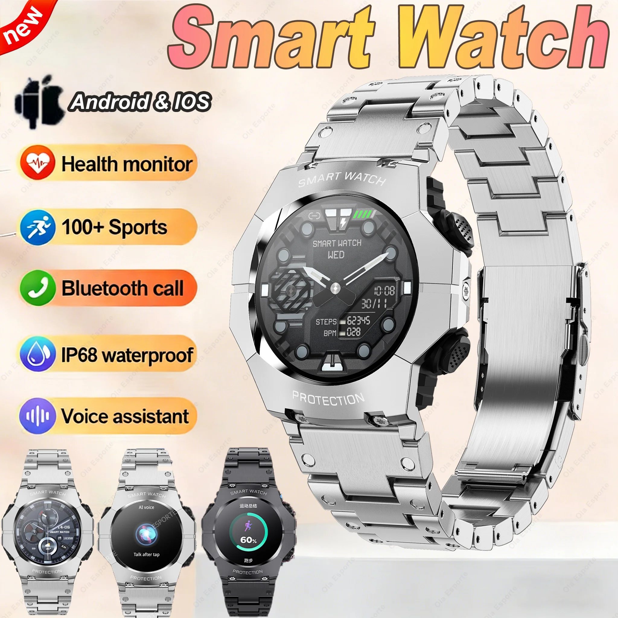 2026 модные умные часы BT вызов голосовой помощник воспроизведение музыки 24 часа монитор здоровья сердечного ритма GPS спортивные траектории умные часы
2026 модные умные часы BT вызов голосовой помощник воспроизведение музыки 24 часа монитор здоровья сердечного ритма GPS спортивные траектории умные часы