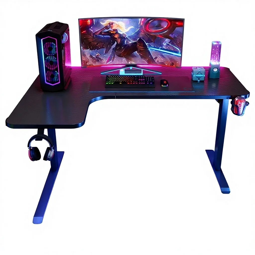 *Wholesale White Black L Shaped Gaming Pc Desk Computer Table With RGB Led Lights Gaming Table For Silla De Escritorio Gamer
*Wholesale White Black L Shaped Gaming Pc Desk Computer Table With RGB Led Lights Gaming Table For Silla De Escritorio Gamer