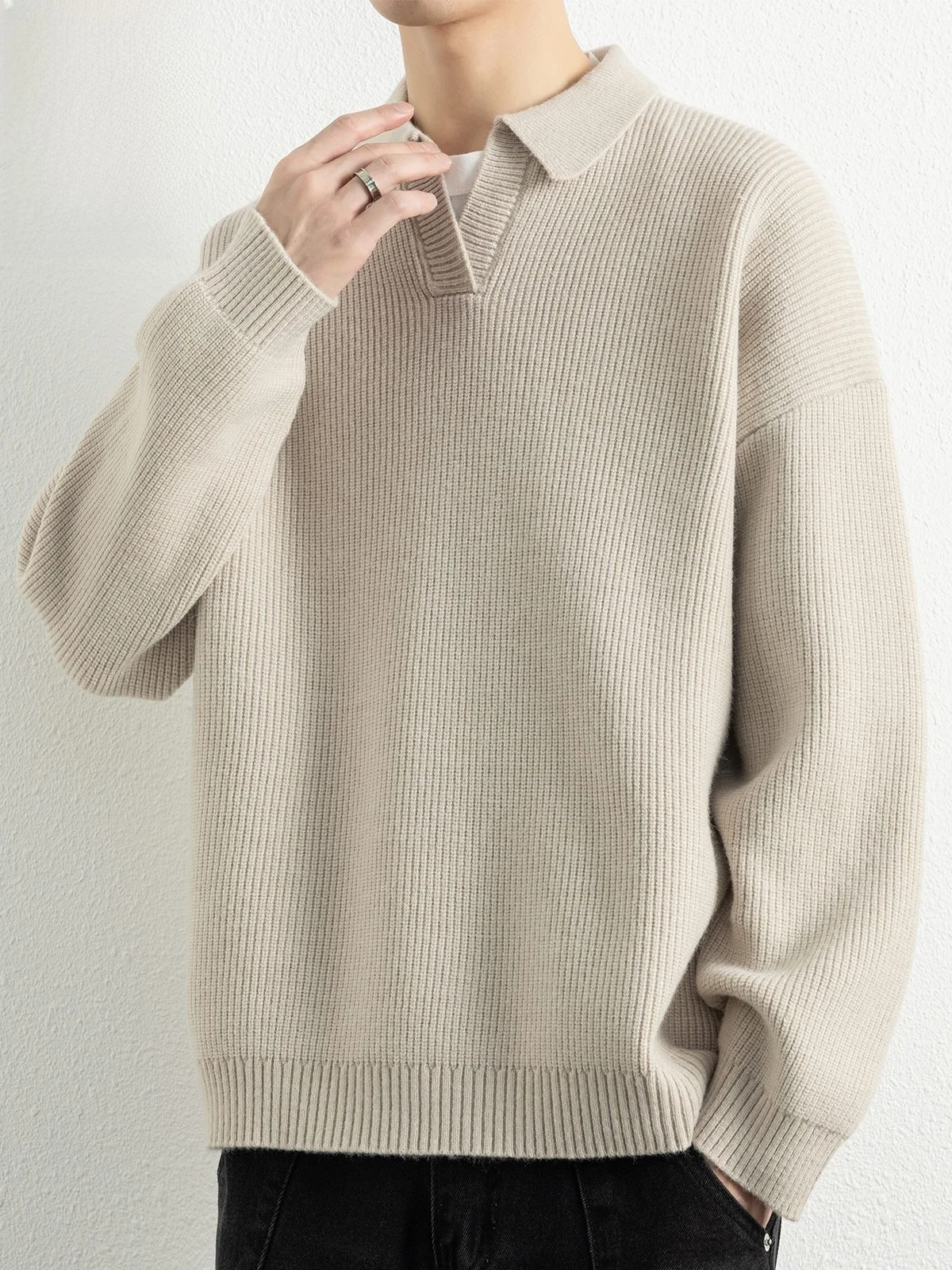 Collar Knitwear Men's Winter New Loose Casual Color Men's Faion Soft Polyester Blend Long Sve T-irt
Collar Knitwear Men's Winter New Loose Casual Color Men's Faion Soft Polyester Blend Long Sve T-irt