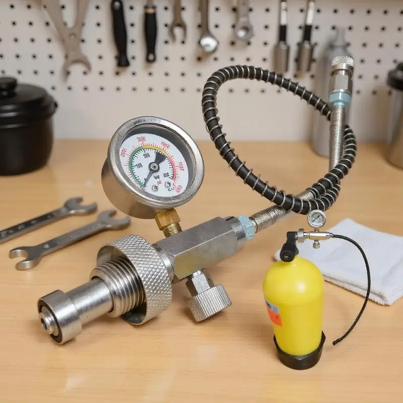 Professional Diving Air Station Connect Filling Adaptor, DIN G5/8; 6000psi/400bar HPA in Stainless Steel with Hose
Professional Diving Air Station Connect Filling Adaptor, DIN G5/8; 6000psi/400bar HPA in Stainless Steel with Hose