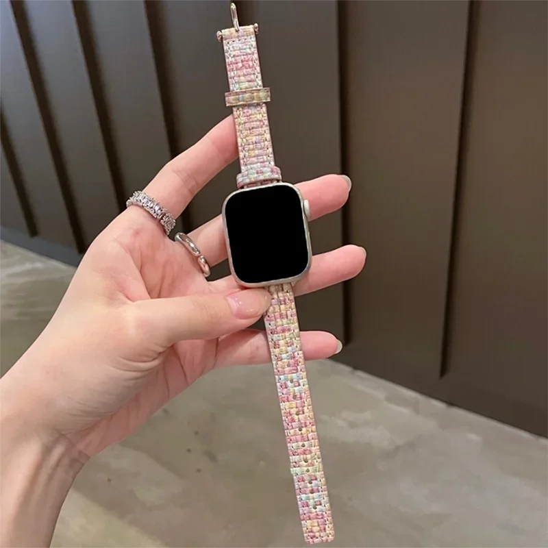 Корейский плетеный ремешок для Apple Watch 49, 45, 44, 42, 41, 40, 38 мм, стильный ультратонкий женский сменный ремешок для iWatch 9, 8, 7, 6, 5, 4, SE
Корейский плетеный ремешок для Apple Watch 49, 45, 44, 42, 41, 40, 38 мм, стильный ультратонкий женский сменный ремешок для iWatch 9, 8, 7, 6, 5, 4, SE