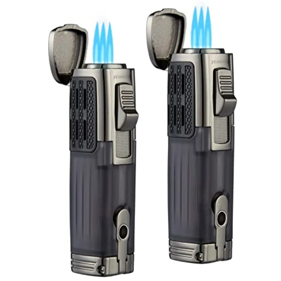 Cigar Lighter Triple Jet Flame Torch Lighter Refillable Butane Lighter with Cigar Punch, 2 Pack, Charcoal
Cigar Lighter Triple Jet Flame Torch Lighter Refillable Butane Lighter with Cigar Punch, 2 Pack, Charcoal