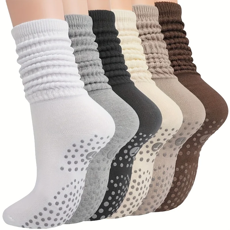 6 pairs of women's yoga socks with calf stacking socks suitable for exercise, Pilates fitness, and giving gifts to friends
6 pairs of women's yoga socks with calf stacking socks suitable for exercise, Pilates fitness, and giving gifts to friends