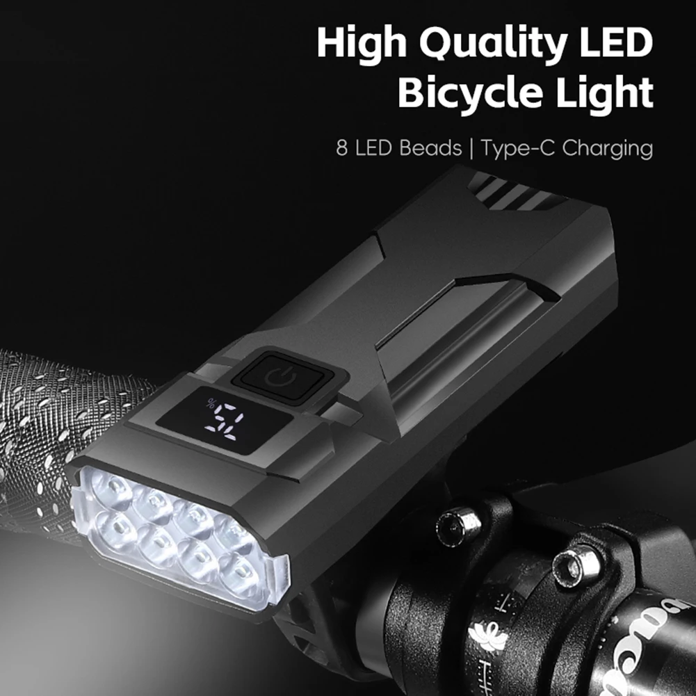 8 LED Bike Front Light USB Charging Cycling Safety Front Lamp Power Display High Brightness Bike Flashlight Bicycle Accessories
8 LED Bike Front Light USB Charging Cycling Safety Front Lamp Power Display High Brightness Bike Flashlight Bicycle Accessories