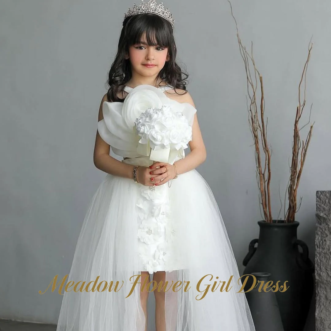 Meadow White Two Piece Kids Birthday Party Dress High Low with 3D Rose Pageant Dress for Girl Lace Up Back First Communion Gown
Meadow White Two Piece Kids Birthday Party Dress High Low with 3D Rose Pageant Dress for Girl Lace Up Back First Communion Gown