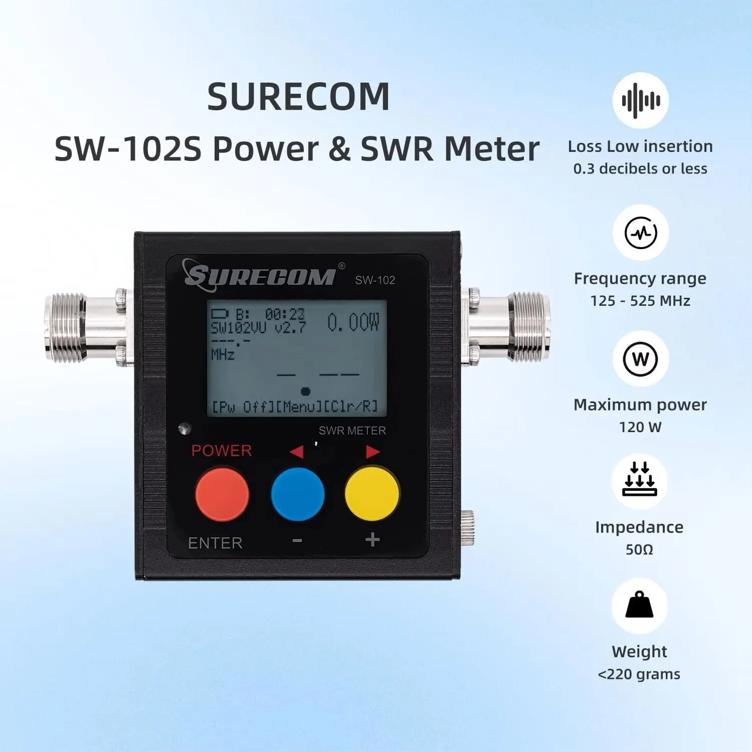New SW-102 125-525Mhz SURECOM Digital VHF/UHF Power SWR Meter Frequency Counter For Two Way Radio
New SW-102 125-525Mhz SURECOM Digital VHF/UHF Power SWR Meter Frequency Counter For Two Way Radio