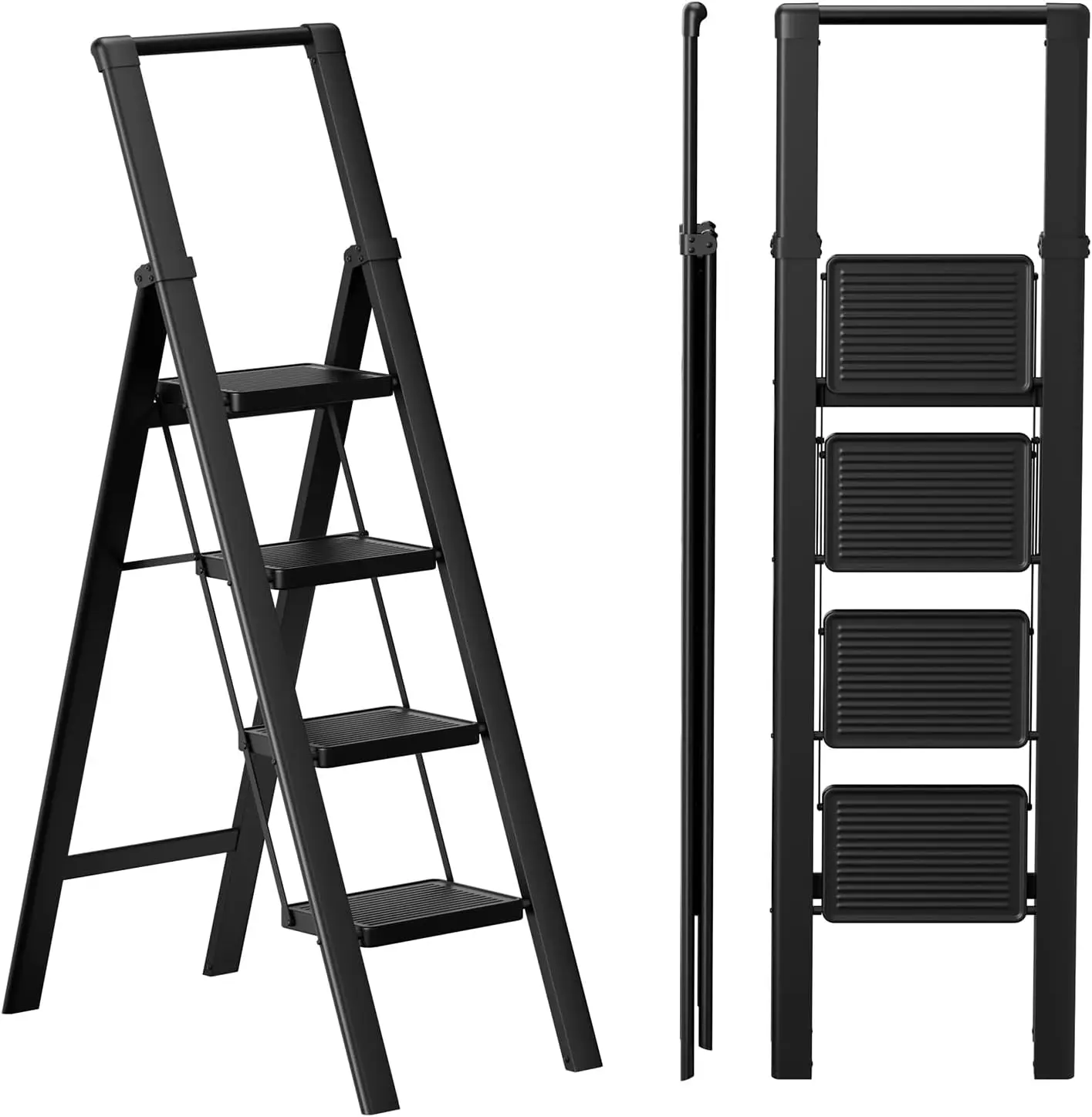 Step Ladder 4 Step Folding Stool with Anti-Slip Widened Sturdy Pedal and Handgrip, Portable and Multi-Use Iron Stepladder for Ho
Step Ladder 4 Step Folding Stool with Anti-Slip Widened Sturdy Pedal and Handgrip, Portable and Multi-Use Iron Stepladder for Ho
