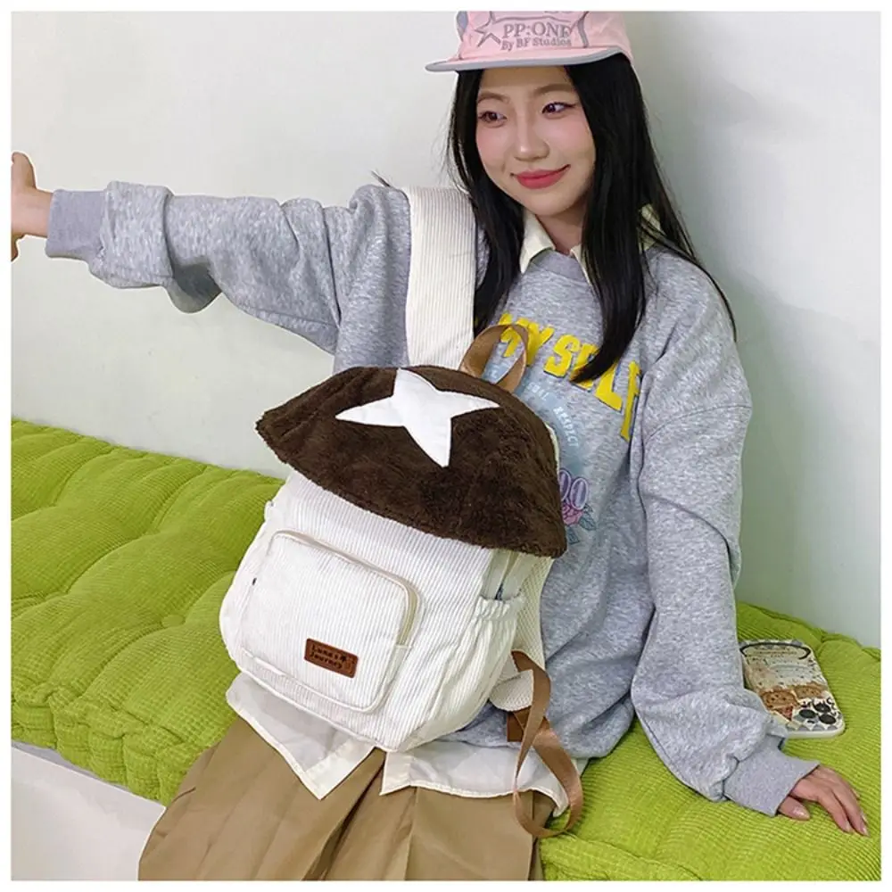 Portable Cute Mushroom Backpack Handbag Star Plush Backpack Large Capacity Korean Style Corduroy Shoulder Bag Travel
Portable Cute Mushroom Backpack Handbag Star Plush Backpack Large Capacity Korean Style Corduroy Shoulder Bag Travel