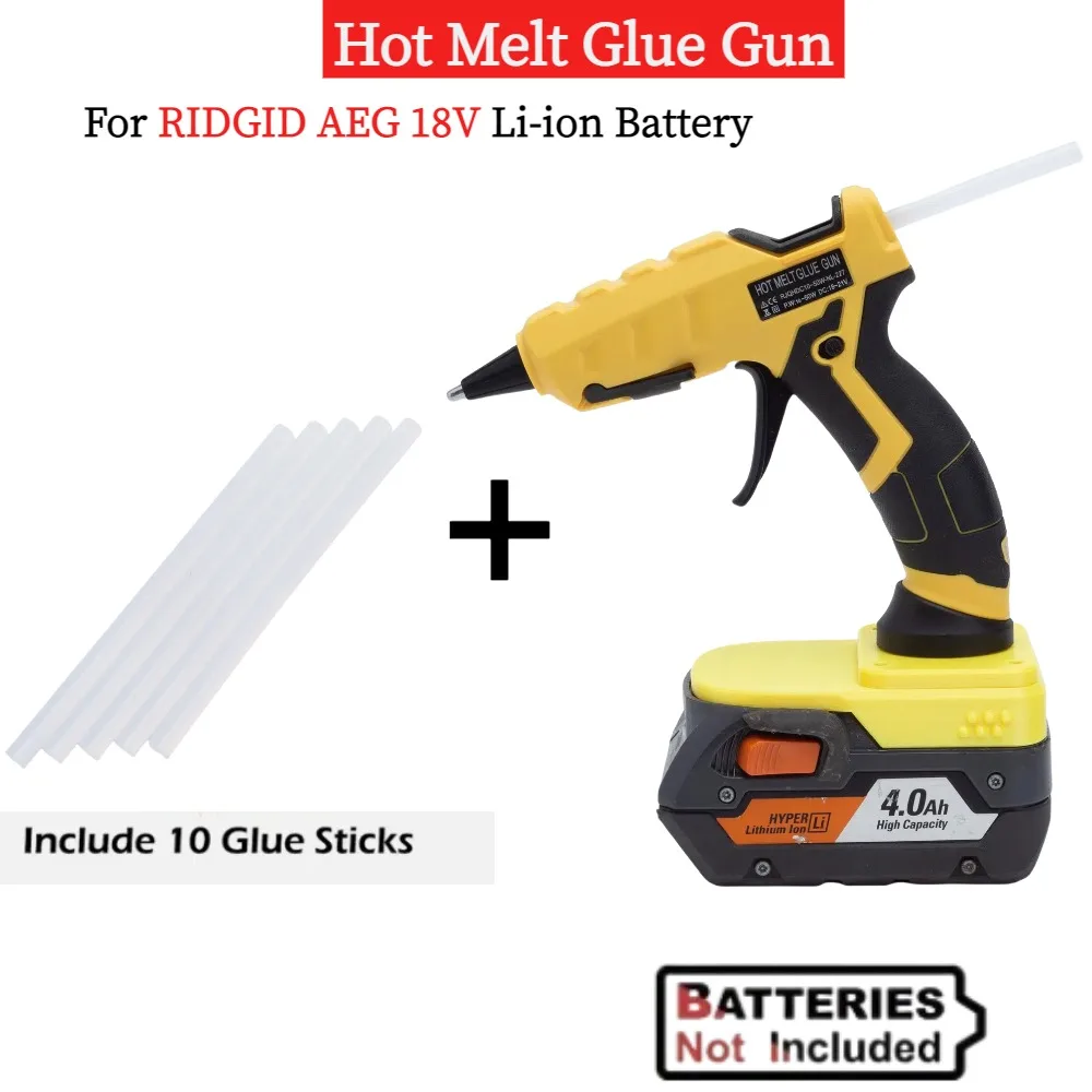 Беспроводной литий-ионный пистолет для термоплавкого клея для батареи RIDGID AEG 18 В с 10 шт. клеевым стержнем для инструмента для ремонта термоплавкой DIY
Беспроводной литий-ионный пистолет для термоплавкого клея для батареи RIDGID AEG 18 В с 10 шт. клеевым стержнем для инструмента для ремонта термоплавкой DIY