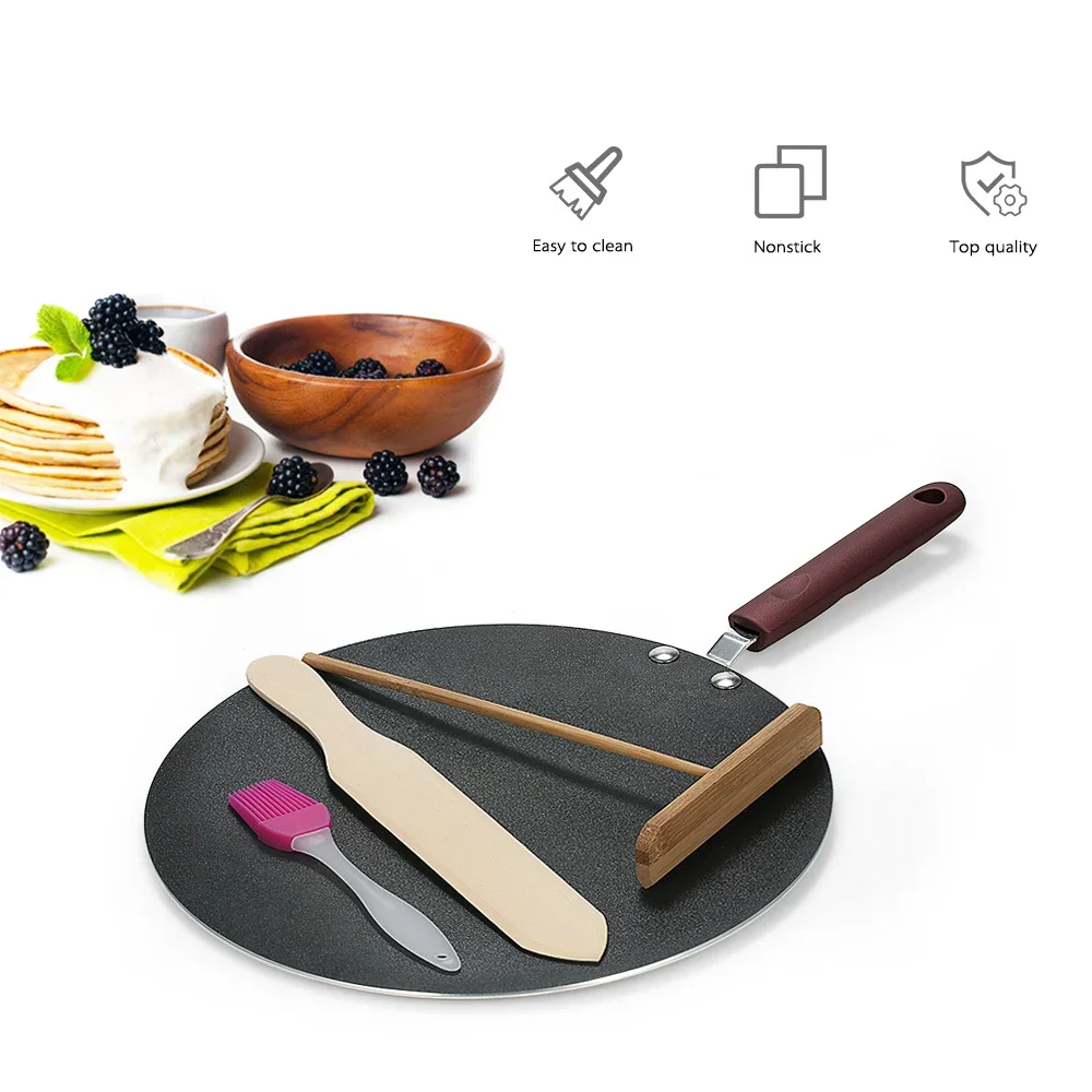 Aluminum Alloy Pancake Pan Crepe Maker Flat Pan Griddle Pan with Spreader & Spatula Crepe Maker Griddle Cooking Tool
Aluminum Alloy Pancake Pan Crepe Maker Flat Pan Griddle Pan with Spreader & Spatula Crepe Maker Griddle Cooking Tool