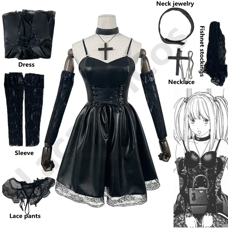Костюм для косплея Death Note Misa Amane Im, кожаное сексуальное платье, ювелирные изделия на шею, чулки, униформа, наряд, парик на Хэллоуин M20
Костюм для косплея Death Note Misa Amane Im, кожаное сексуальное платье, ювелирные изделия на шею, чулки, униформа, наряд, парик на Хэллоуин M20