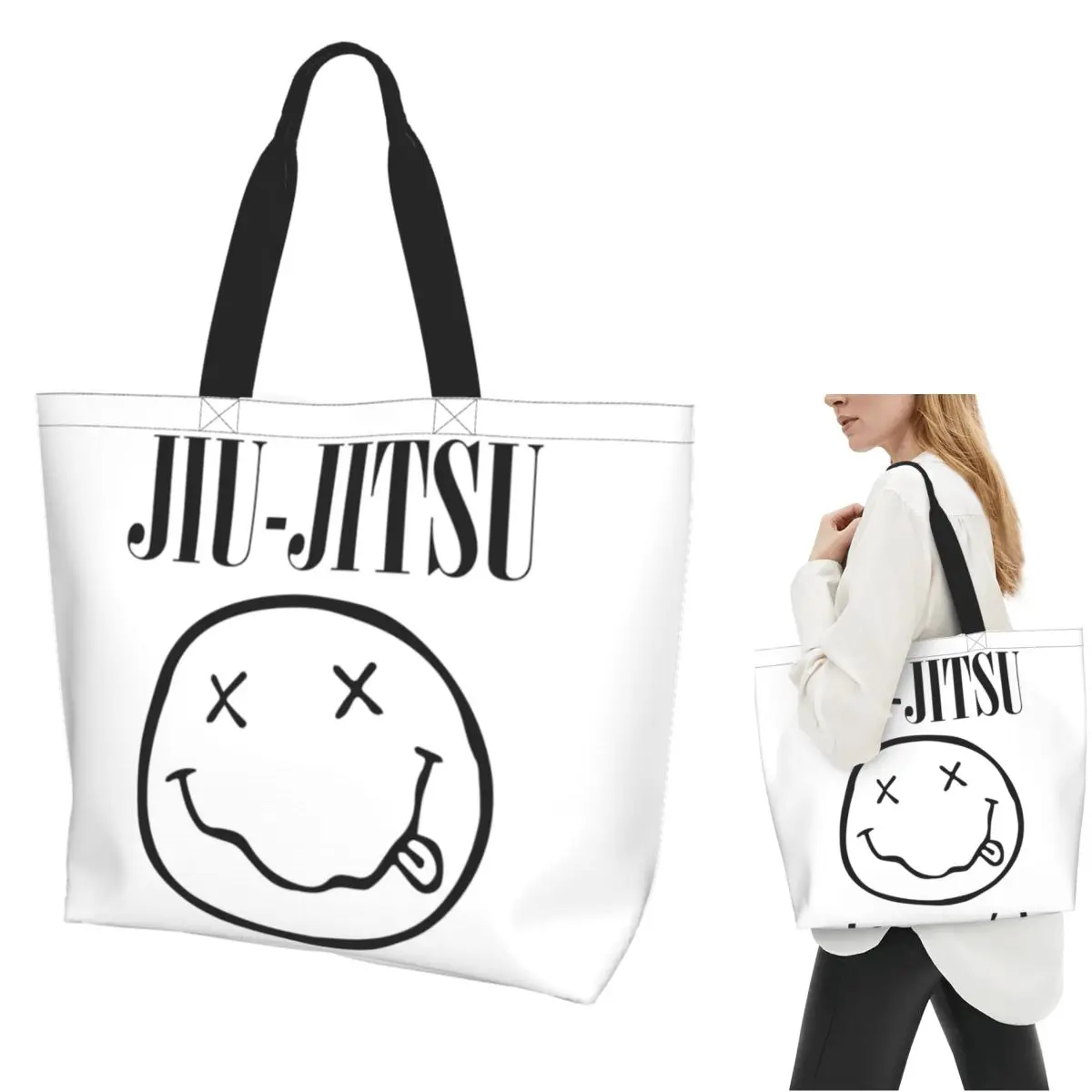 Brazilian Jiu-Jitsu Smells Like JiuJitsu (BJJ) Shopping Tote Bag Canvas Shoulder Bags Shopper Grocery Handbag for Women
Brazilian Jiu-Jitsu Smells Like JiuJitsu (BJJ) Shopping Tote Bag Canvas Shoulder Bags Shopper Grocery Handbag for Women