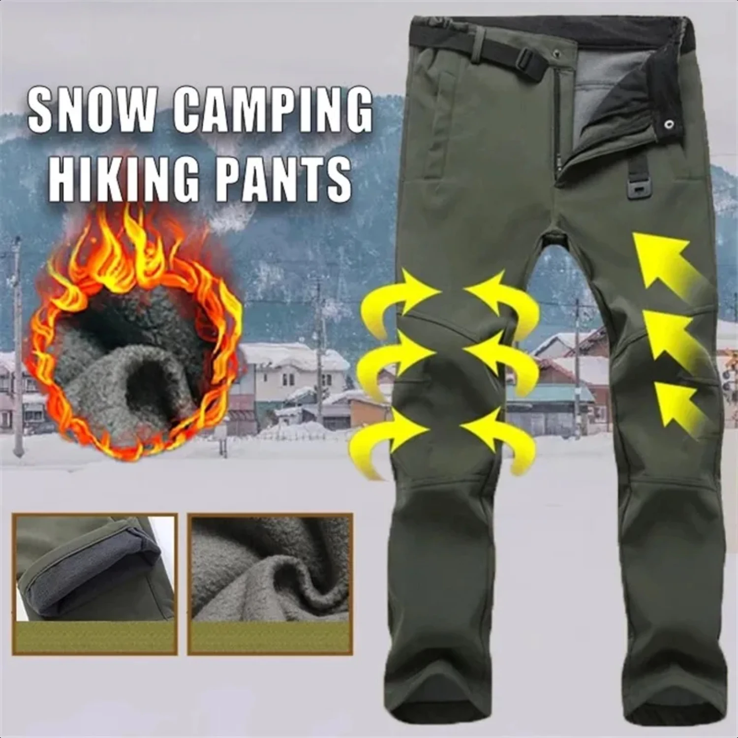 Winter Pants Soft Shell Waterproof Windproof Fleece Pants Men Sports Outdoor Trekking Camping Hiking Mountain Skiing Trousers
Winter Pants Soft Shell Waterproof Windproof Fleece Pants Men Sports Outdoor Trekking Camping Hiking Mountain Skiing Trousers