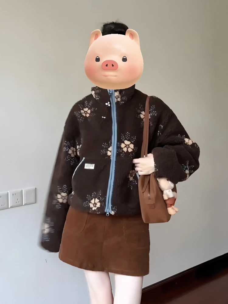 Floral Embroidery Contrast Color ort Jaet Women's Loose Warm Long Sve Top Winter New Sle Chinese E-commerce Vendor
Floral Embroidery Contrast Color ort Jaet Women's Loose Warm Long Sve Top Winter New Sle Chinese E-commerce Vendor