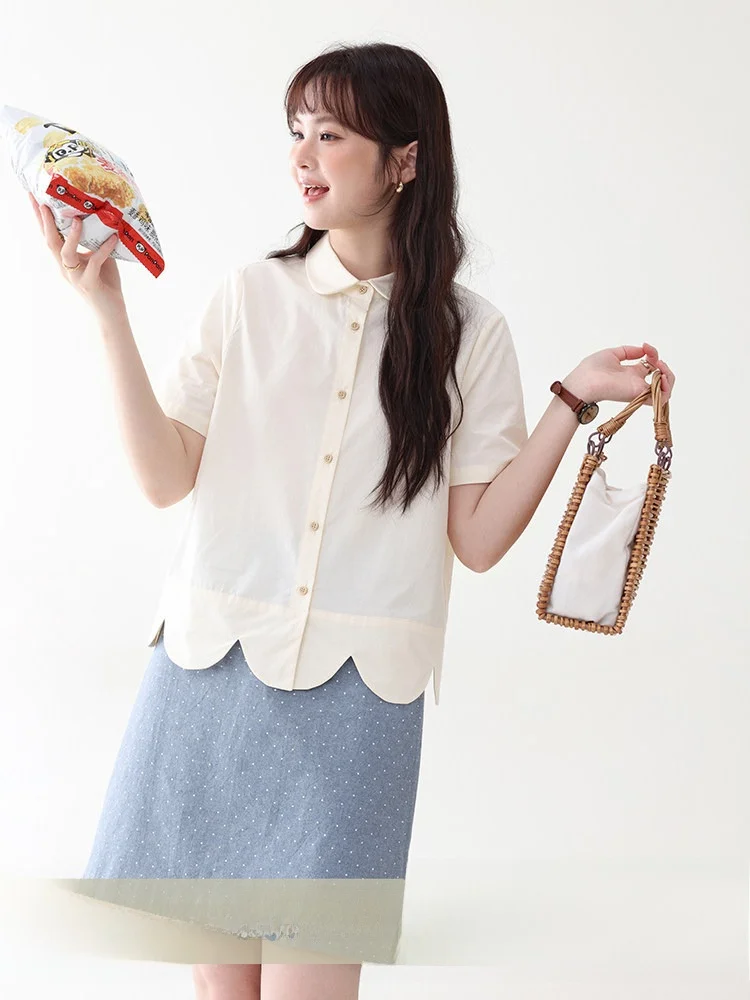 Original Design Pure Cotton Shirt Women Summer New Style Ageless Doll Collar Top Korean Version Breathable Short Sleeve Blouse
Original Design Pure Cotton Shirt Women Summer New Style Ageless Doll Collar Top Korean Version Breathable Short Sleeve Blouse