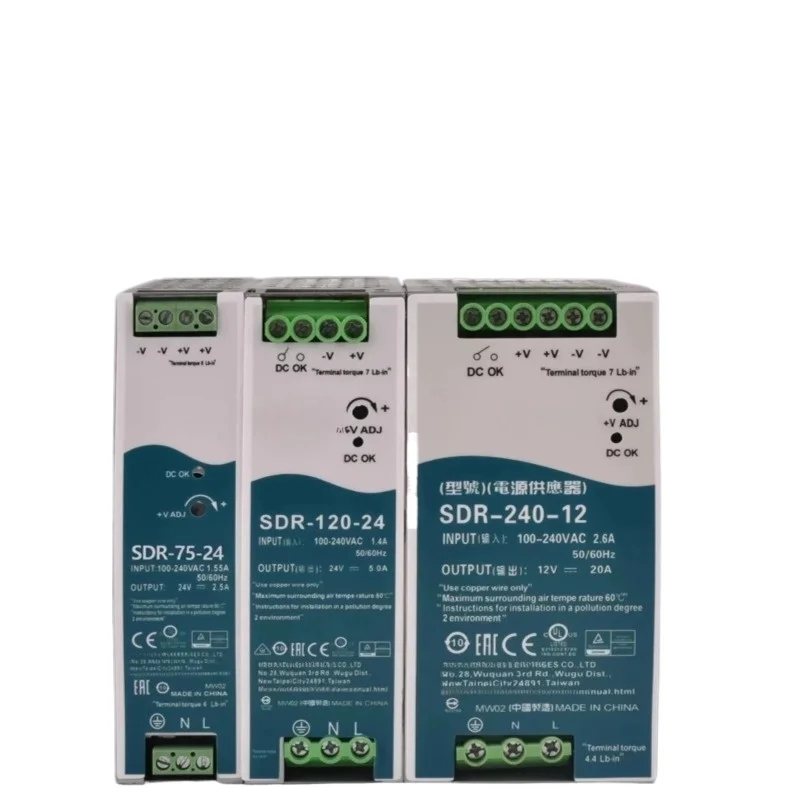 SDR-240-24 Rail Switch Power Supply 12V/24V 48V/5A/10A/20A75W240W480W
SDR-240-24 Rail Switch Power Supply 12V/24V 48V/5A/10A/20A75W240W480W