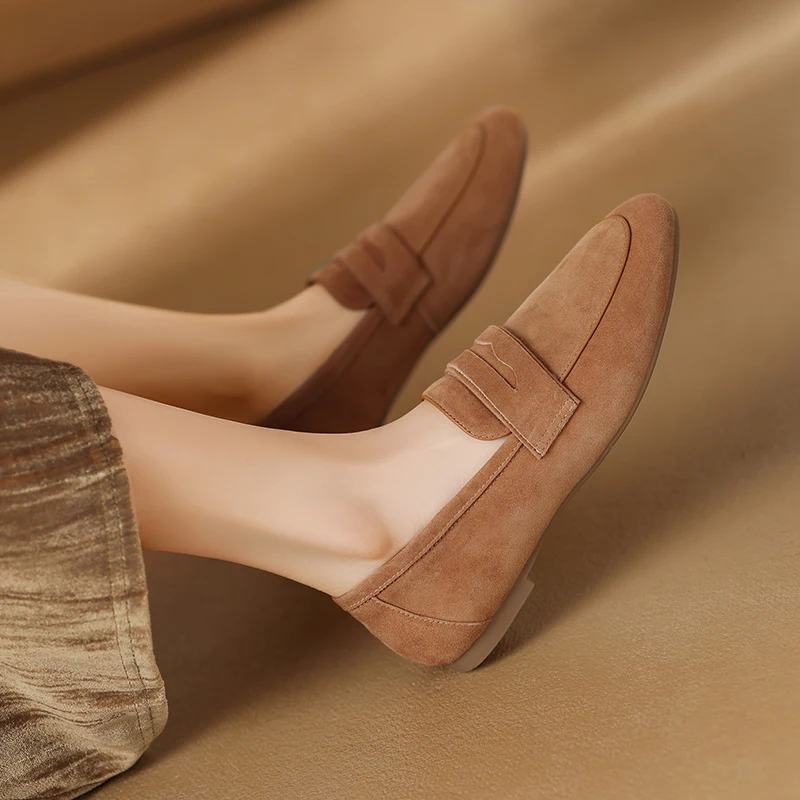 Women Genuine Leather Flats Loafers Round Toe Sheep Suede Simple Loafers For Spring Slip on Daily Flats Ladies Cozy Casual Shoes
Women Genuine Leather Flats Loafers Round Toe Sheep Suede Simple Loafers For Spring Slip on Daily Flats Ladies Cozy Casual Shoes