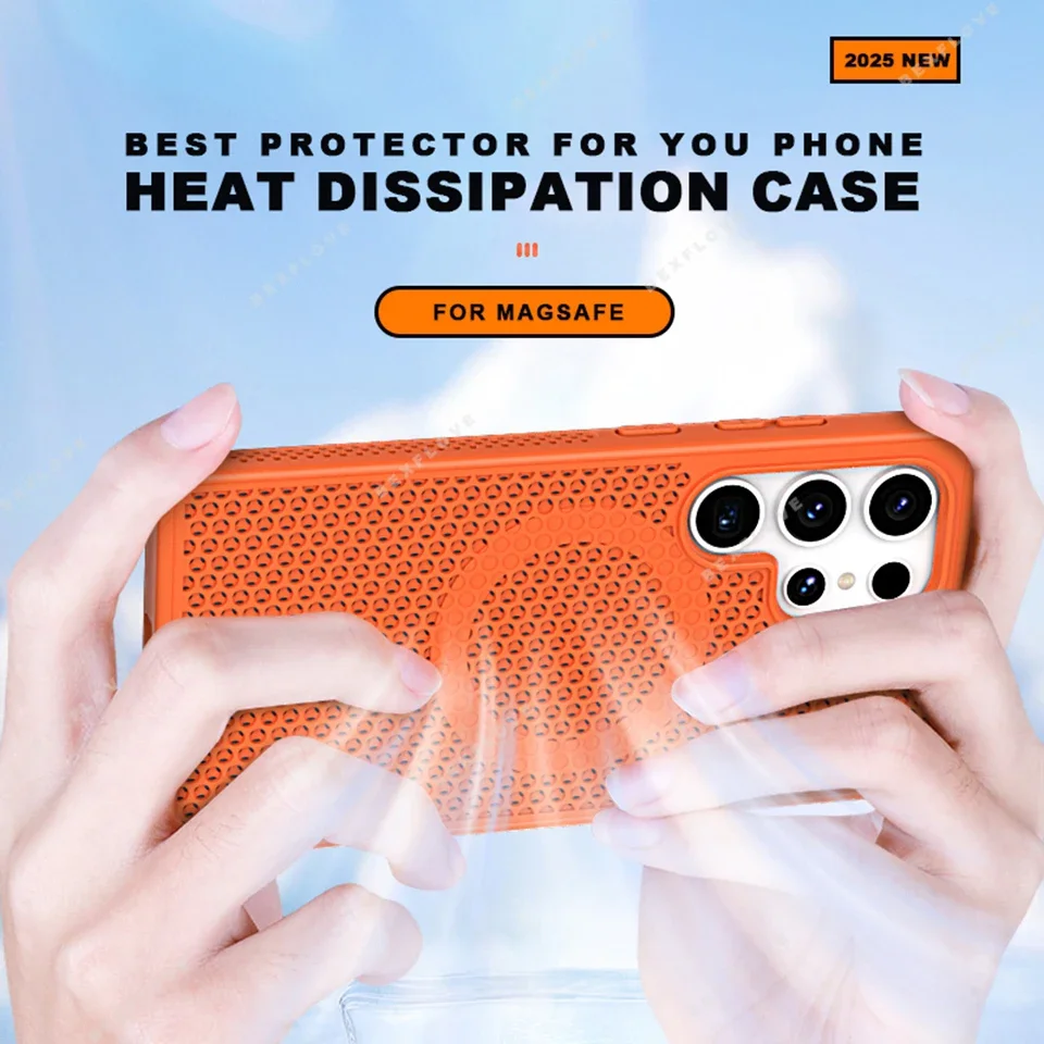 Heat Dissipation Phone Case for Samsung Galaxy S22 S23 S24 S25 Ultra Plus S23FE Magsafe Matte Magnetic Charging Shockproof Cover
Heat Dissipation Phone Case for Samsung Galaxy S22 S23 S24 S25 Ultra Plus S23FE Magsafe Matte Magnetic Charging Shockproof Cover