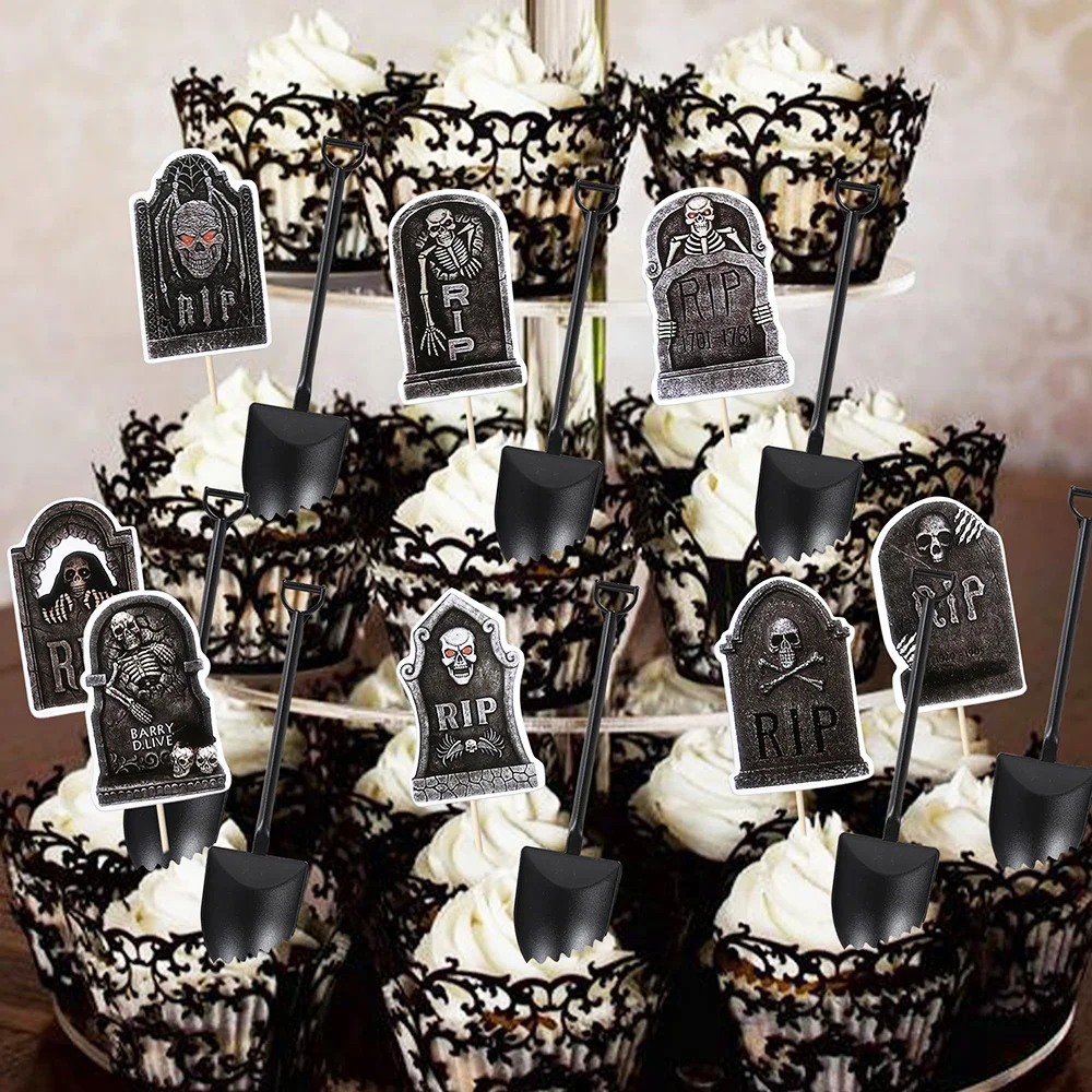 16pcs Halloween Party Supplies Rip 20s 30s Birthday Tombstones Graveyard Cake Decor Halloween Cupcake Toppers Mini Shovel Spoons
16pcs Halloween Party Supplies Rip 20s 30s Birthday Tombstones Graveyard Cake Decor Halloween Cupcake Toppers Mini Shovel Spoons