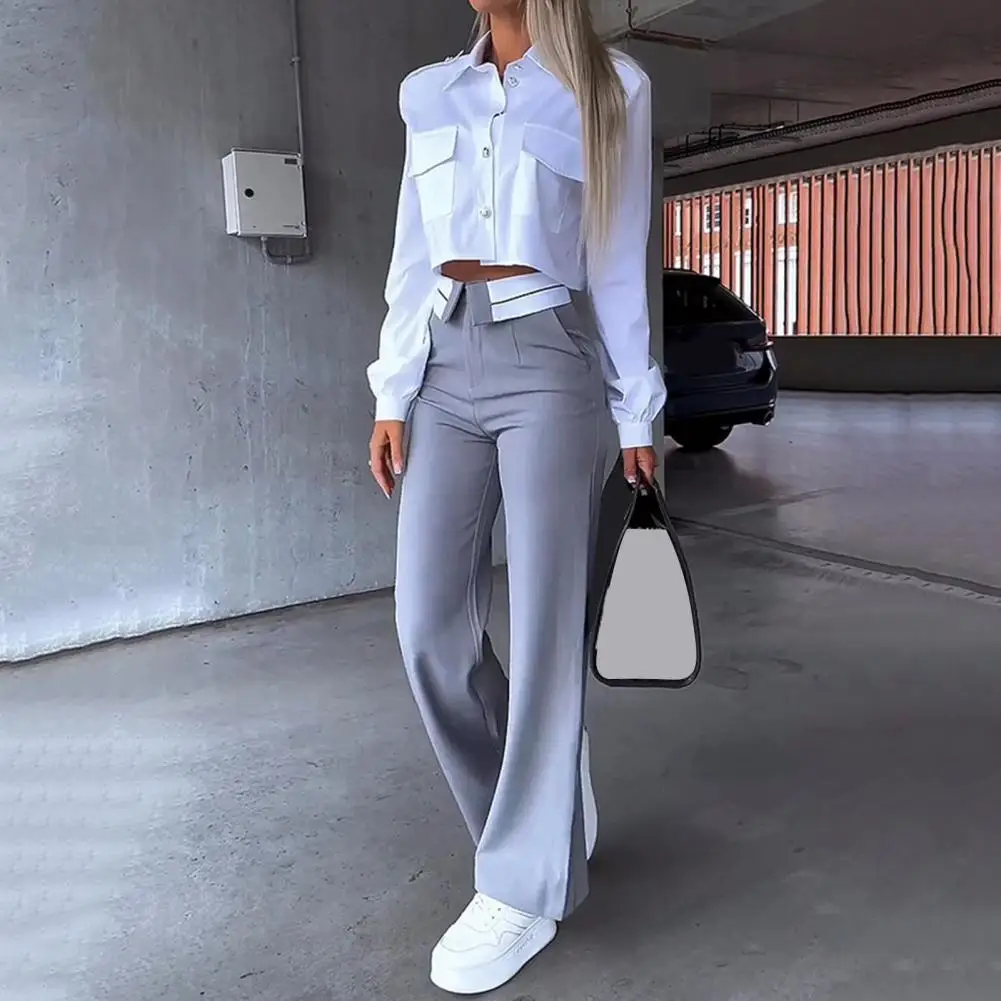2023 fall winter Women Two Piece Set Office Simple Solid Lapel Long Sleeve white Shirt Top gray Pants Set blazer elegant
2023 fall winter Women Two Piece Set Office Simple Solid Lapel Long Sleeve white Shirt Top gray Pants Set blazer elegant