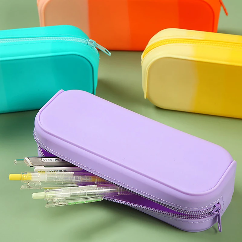 Simple Silicone Pencil Bag Cute Student Zipper Pencil Case Large Capacity Stationery Box
Simple Silicone Pencil Bag Cute Student Zipper Pencil Case Large Capacity Stationery Box