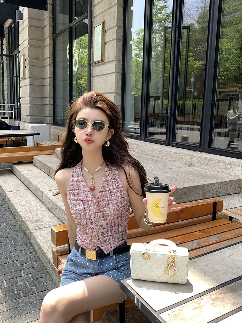 Yexiaoting Women's Pink Ne Hanging Vest Top V-ne Summer Faion Small Fraance Sle f Cup Lychee Snow Design
Yexiaoting Women's Pink Ne Hanging Vest Top V-ne Summer Faion Small Fraance Sle f Cup Lychee Snow Design