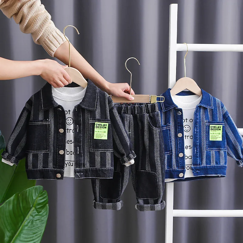 Boys Clothes Sets Spring Autumn Children Denim Jackets Sweatshirts Pants 3pcs Tracksuits For Baby 1 To 5 Years Kids Sports Suit
Boys Clothes Sets Spring Autumn Children Denim Jackets Sweatshirts Pants 3pcs Tracksuits For Baby 1 To 5 Years Kids Sports Suit