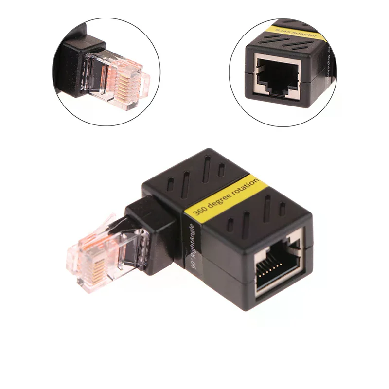 360 Rotatable Network Plug Rj45 Gigabit Adapter 90 Degrees Right Angle Elbow Universal Male To Female Converter
360 Rotatable Network Plug Rj45 Gigabit Adapter 90 Degrees Right Angle Elbow Universal Male To Female Converter
