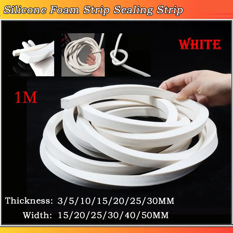 1M Thickness: 3~30mm Width: 15~50mm White Silicone Foam Strip Square Sealing Strip High Temperature Resistant Large Elastic
1M Thickness: 3~30mm Width: 15~50mm White Silicone Foam Strip Square Sealing Strip High Temperature Resistant Large Elastic