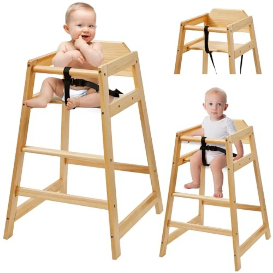 Wooden High Chairs for Babies and Toddlers Restaurant-Style Stackable High Chair with Commercial Grade Solid Wood for Dining Ta
Wooden High Chairs for Babies and Toddlers Restaurant-Style Stackable High Chair with Commercial Grade Solid Wood for Dining Ta