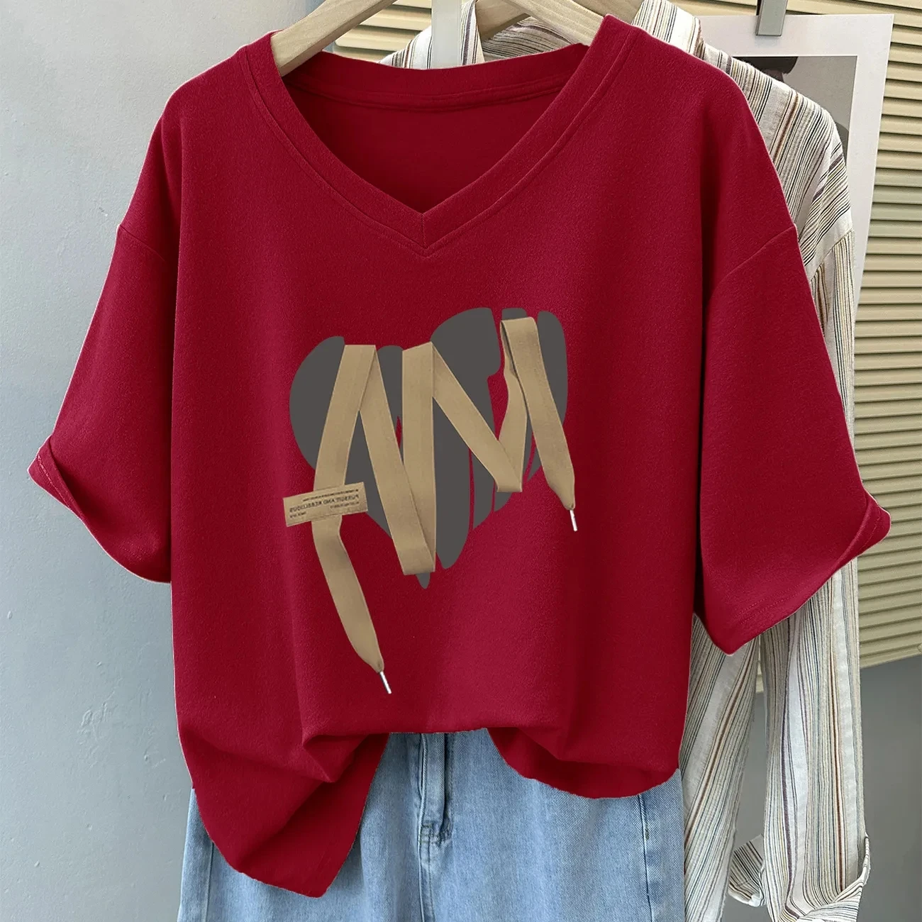 Plus Size 6XL 150KG Summer Harajuku Women's Cotton T-shirt Short Sleeve V Neck Lady Tops Big Large Size T Shirt Woman Clothing
Plus Size 6XL 150KG Summer Harajuku Women's Cotton T-shirt Short Sleeve V Neck Lady Tops Big Large Size T Shirt Woman Clothing