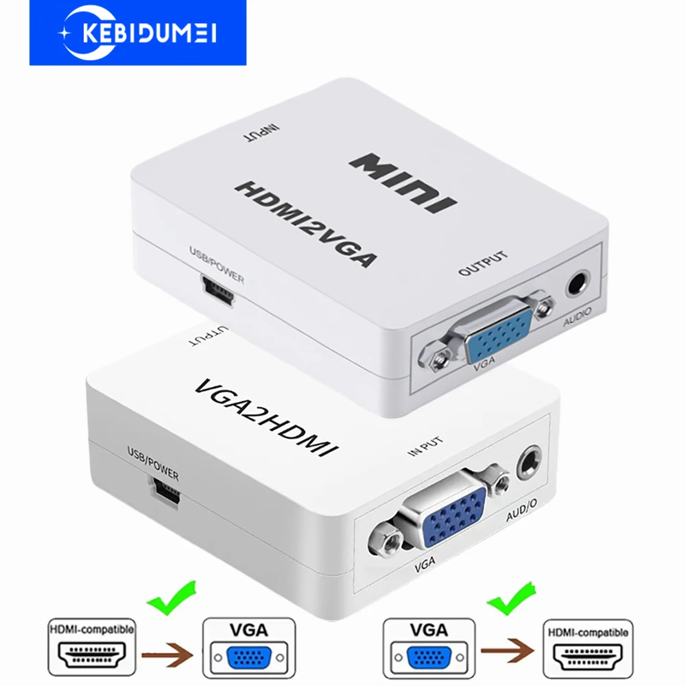 1080P HDMI to VGA Audio Adapter Connector HDMI2VGA Mini HDMI to VGA Converter with Audio for PC Laptop to HDTV Projector
1080P HDMI to VGA Audio Adapter Connector HDMI2VGA Mini HDMI to VGA Converter with Audio for PC Laptop to HDTV Projector