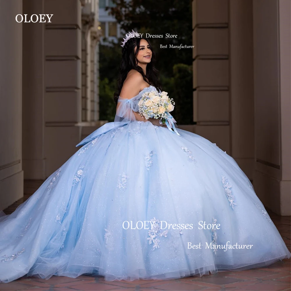 OLOEY Elegant Blue Tulle Quinceanera Dresses Off Shoulder Ball Gown Shiny Wedding Dress Plus Size 15- 16 Sweet Girls Birthday
OLOEY Elegant Blue Tulle Quinceanera Dresses Off Shoulder Ball Gown Shiny Wedding Dress Plus Size 15- 16 Sweet Girls Birthday