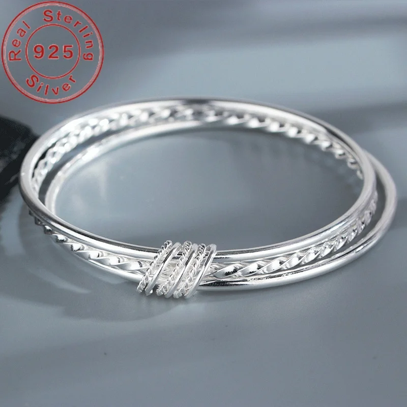 925 Silver Three Lives Six Small Rings Bracelet Female Retro Style Three Rings Twisted Circle Closed Mouth Bracelet Hot Top1
925 Silver Three Lives Six Small Rings Bracelet Female Retro Style Three Rings Twisted Circle Closed Mouth Bracelet Hot Top1