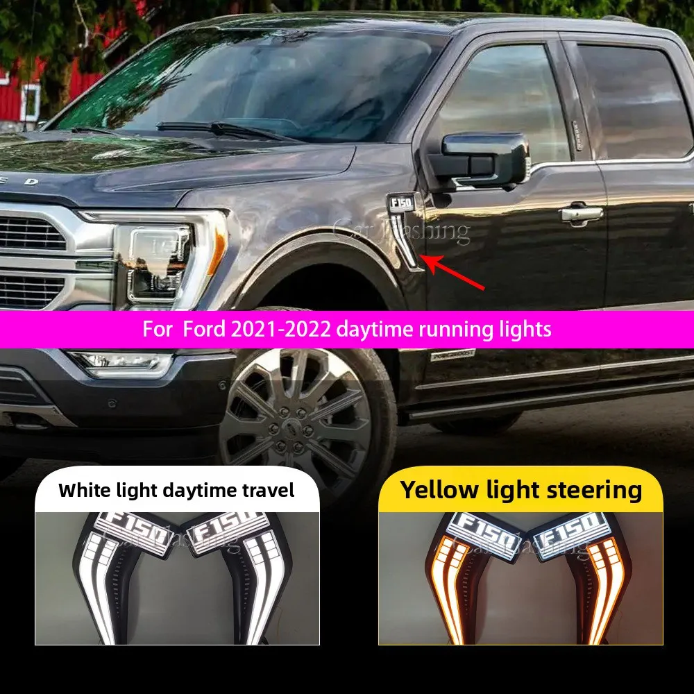 For Suitable for Ford 21-22 Raptor F150 fender light modification, flowing turn signal, yellow white daytime running light
For Suitable for Ford 21-22 Raptor F150 fender light modification, flowing turn signal, yellow white daytime running light