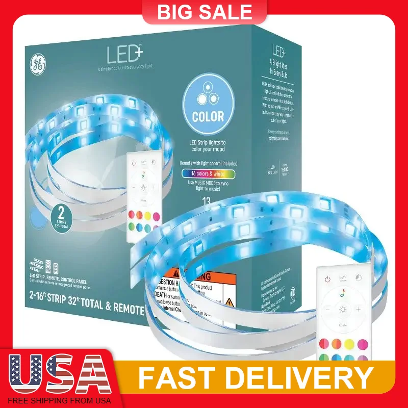 32ft LED Strip Lights Color Changing RGB Remote Control Music Sync Dimmable Indoor Rope Lights for Bedroom Party Home Decor
32ft LED Strip Lights Color Changing RGB Remote Control Music Sync Dimmable Indoor Rope Lights for Bedroom Party Home Decor
