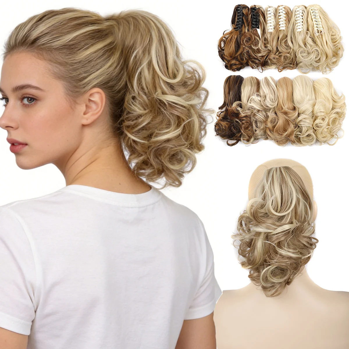 Claw Clip Ponytail Hair Extension Synthetic Loose Wavy Curly Ponytail Hairpiece Natural Blonde Brown Ombre Hair for Women Daily
Claw Clip Ponytail Hair Extension Synthetic Loose Wavy Curly Ponytail Hairpiece Natural Blonde Brown Ombre Hair for Women Daily