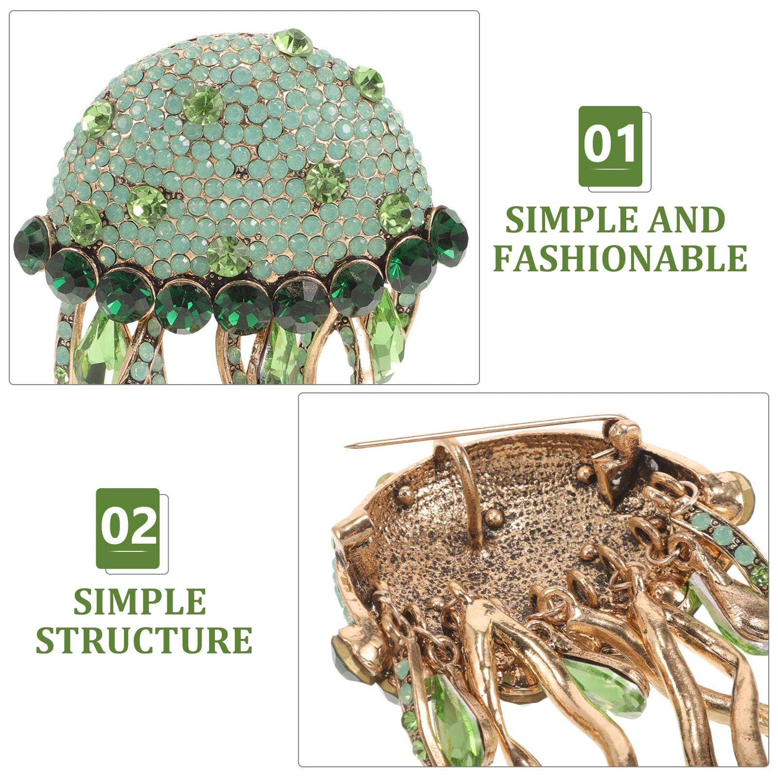 Creative Rhinestone Jellyfish Brooch Pin Green Fringe Women Accessories Prom Jewelry
Creative Rhinestone Jellyfish Brooch Pin Green Fringe Women Accessories Prom Jewelry