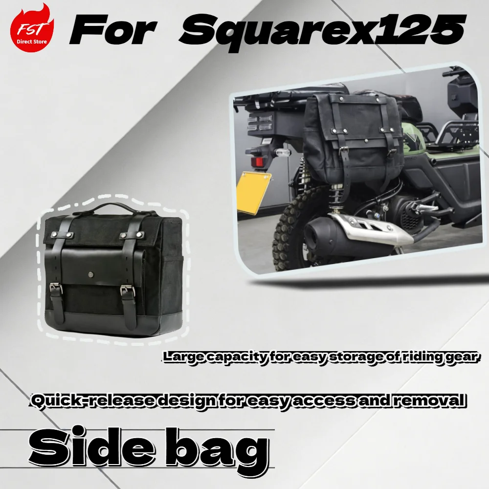 For Square X125, canvas side saddle bag, right side quick mount bracket, side panel support accessories
For Square X125, canvas side saddle bag, right side quick mount bracket, side panel support accessories