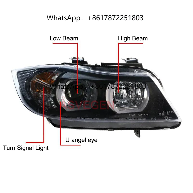 Auto Parts LED Angel Eyes Headlight for E90 2005-2012 320i With Original Halogen V2 Version Assembly
Auto Parts LED Angel Eyes Headlight for E90 2005-2012 320i With Original Halogen V2 Version Assembly