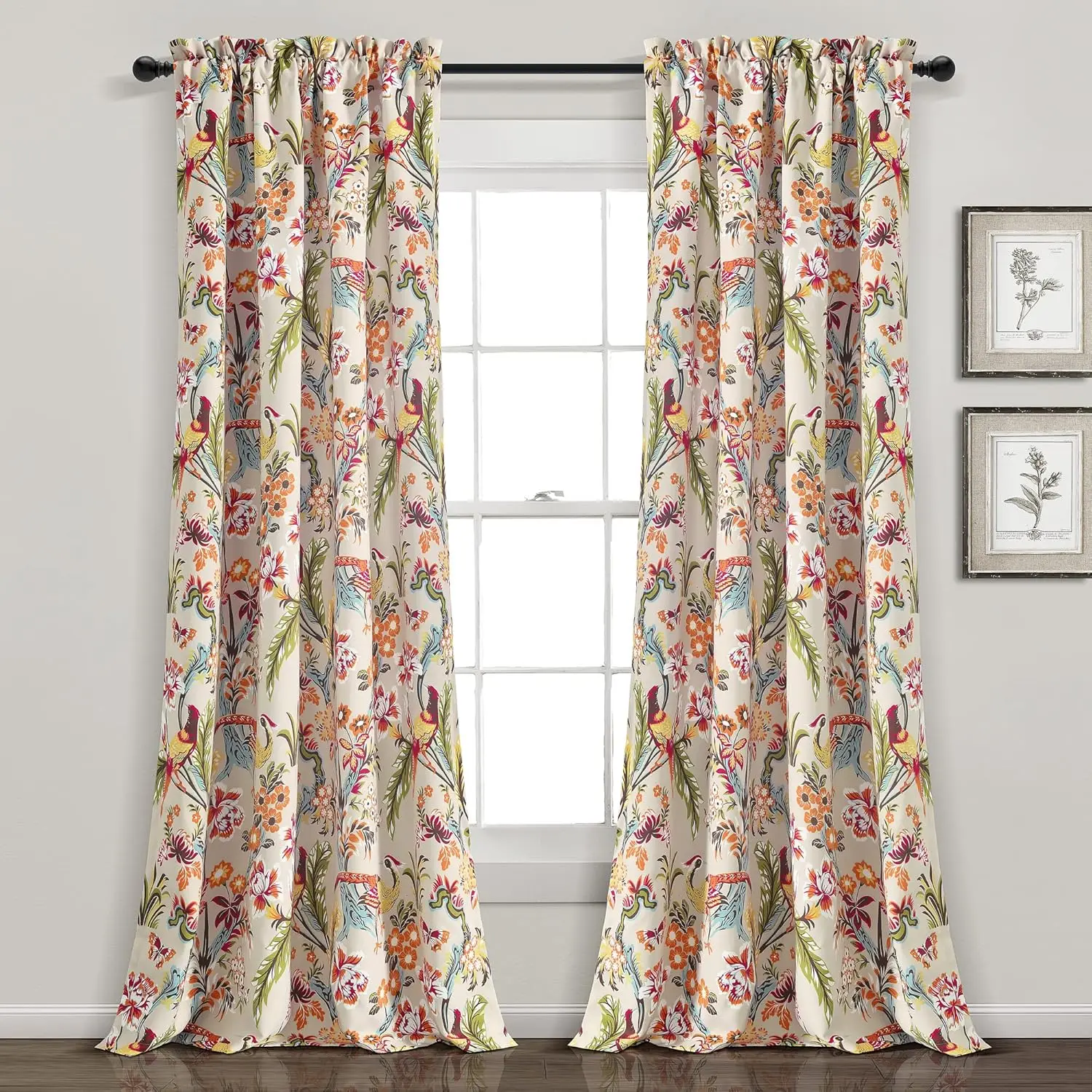 Light Filtering Floral Curtains 52x84, 2 Panels, Neutral Multi
Light Filtering Floral Curtains 52x84, 2 Panels, Neutral Multi