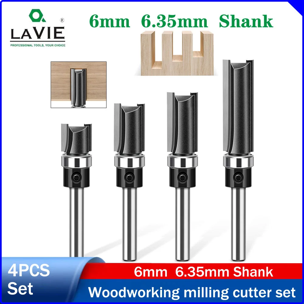 LAVIE 1-4 Pcs Bearing Straight Router Bit Set,Copy Trimming Bit,Grooving & Profile Cutter,Straight Milling Cutter for Wood Trimm
LAVIE 1-4 Pcs Bearing Straight Router Bit Set,Copy Trimming Bit,Grooving & Profile Cutter,Straight Milling Cutter for Wood Trimm