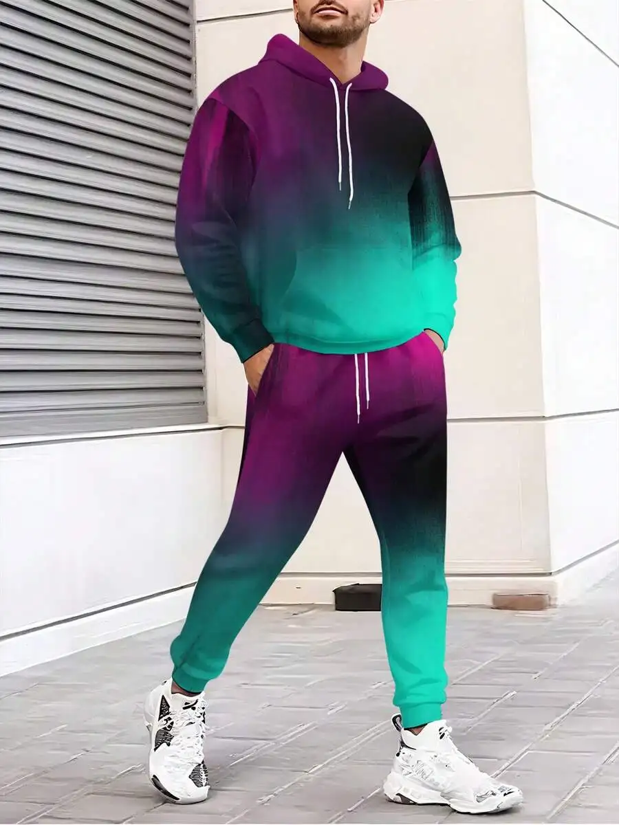 Mens Purple Green Gradient Hooded Tracksuit Set Casual Streetwear Sweatshirt And Joggers
Mens Purple Green Gradient Hooded Tracksuit Set Casual Streetwear Sweatshirt And Joggers