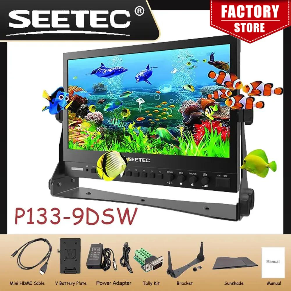 13.3" 3G-SDI/ HDMI Production Monitor with IPS FHD 1920x1080 Waveform Vector Scope Histogram P133-9DSW
13.3" 3G-SDI/ HDMI Production Monitor with IPS FHD 1920x1080 Waveform Vector Scope Histogram P133-9DSW