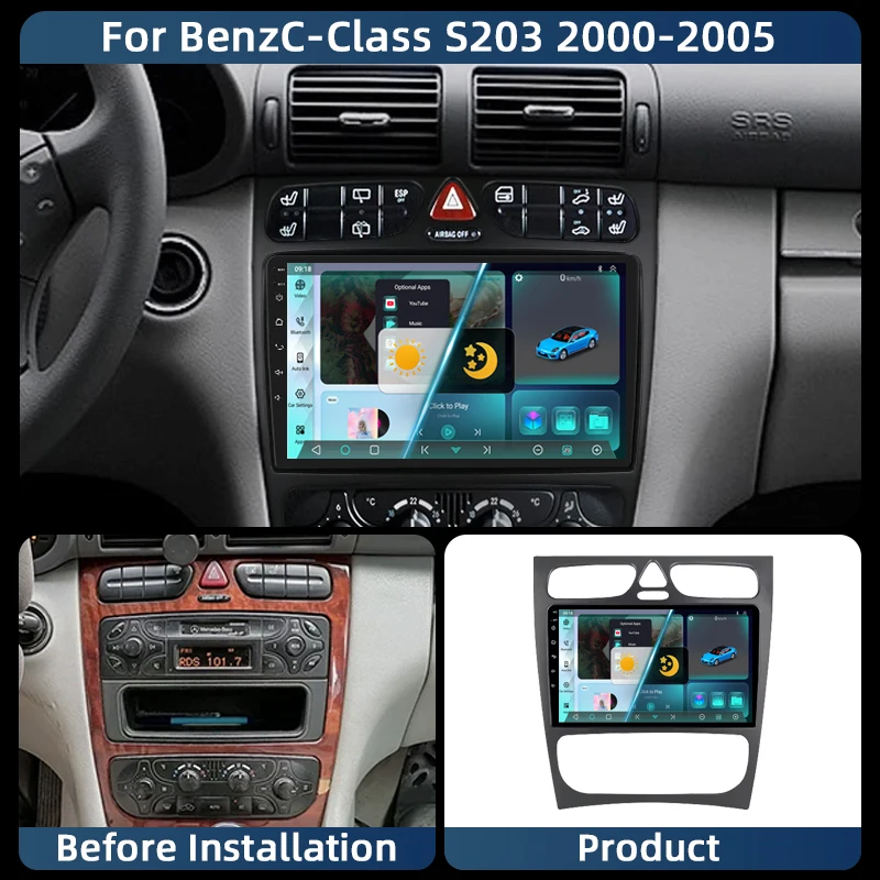 Android 13 Car Dvd For Mercedes Benz Classe C S203 CL203 W203 2000 2001 2002 2003 2004 Multimedia Car GPS Navigation Radio HDR
Android 13 Car Dvd For Mercedes Benz Classe C S203 CL203 W203 2000 2001 2002 2003 2004 Multimedia Car GPS Navigation Radio HDR