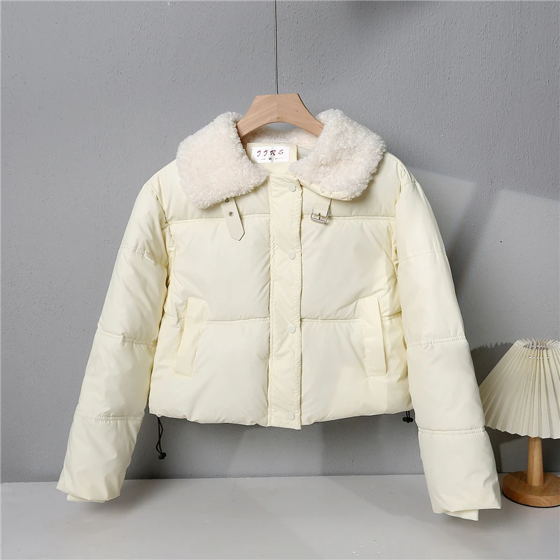 Women's Faionable ort Cotton Jaet 2024 New Winter Cool Lamb Fur Collar down Cotton Coat Thiened Long Sve Zipper
Women's Faionable ort Cotton Jaet 2024 New Winter Cool Lamb Fur Collar down Cotton Coat Thiened Long Sve Zipper