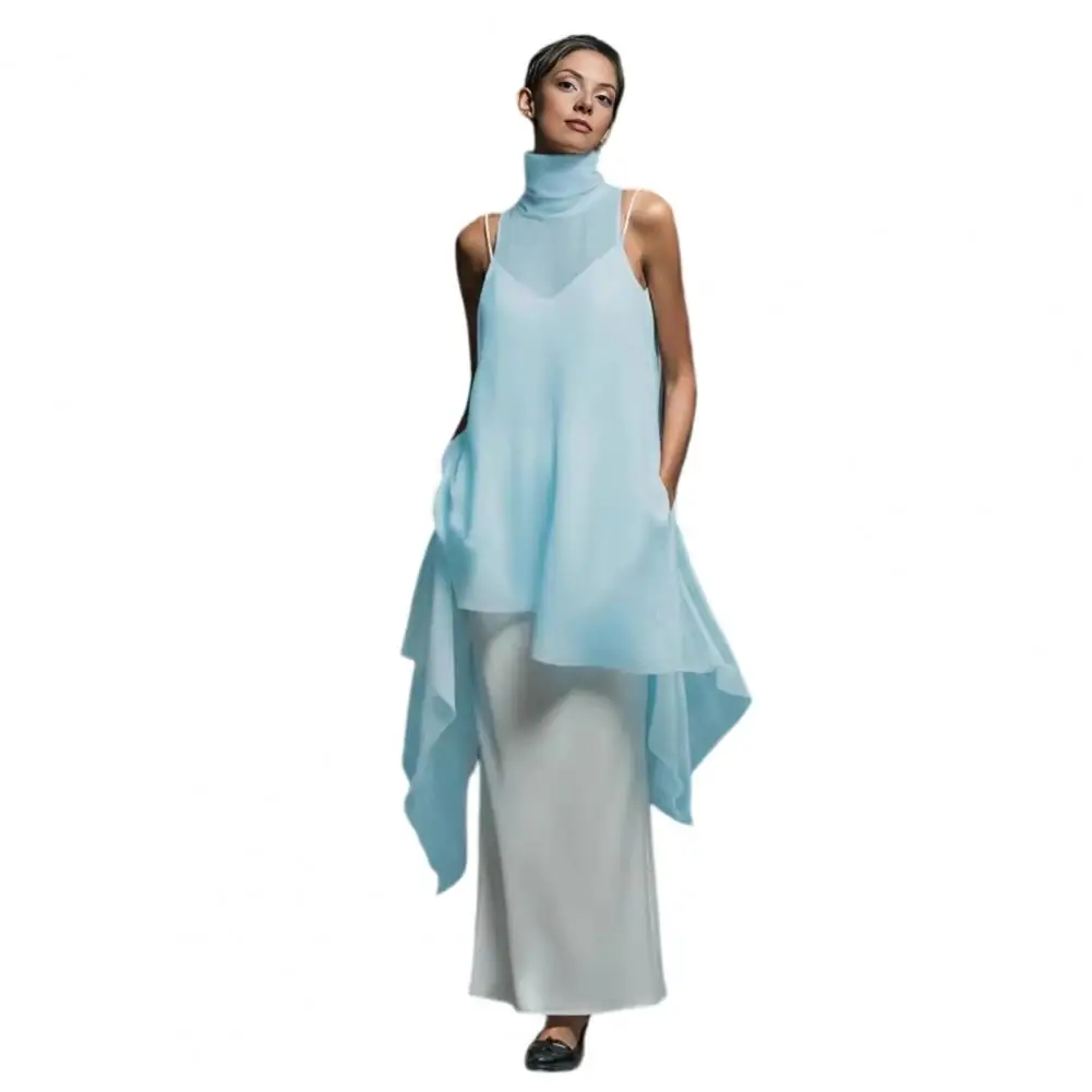 Women's 2 Piece Dress Sets, Sleeveless Cami Long Dress And Chiffon Halter Irregular Hem Top Formal Outfits
Women's 2 Piece Dress Sets, Sleeveless Cami Long Dress And Chiffon Halter Irregular Hem Top Formal Outfits