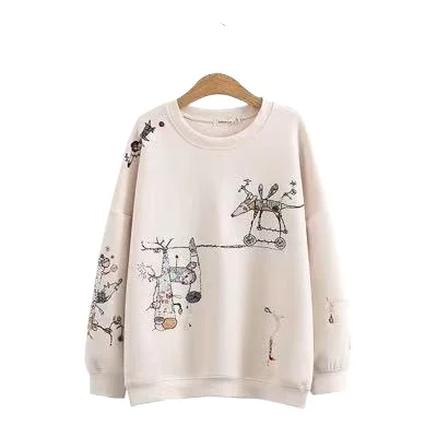 Fashion Warm Tops Pullover Women's Spring and Autumn Fashion O-Collar Long-Sleeved Casual Sweatshirt Cute Print
Fashion Warm Tops Pullover Women's Spring and Autumn Fashion O-Collar Long-Sleeved Casual Sweatshirt Cute Print