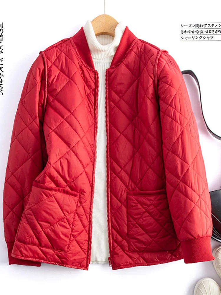 Lightweight down cotton jacket women in autumn and winter loose and versatile fashionable diamond grid baseball jacket
Lightweight down cotton jacket women in autumn and winter loose and versatile fashionable diamond grid baseball jacket