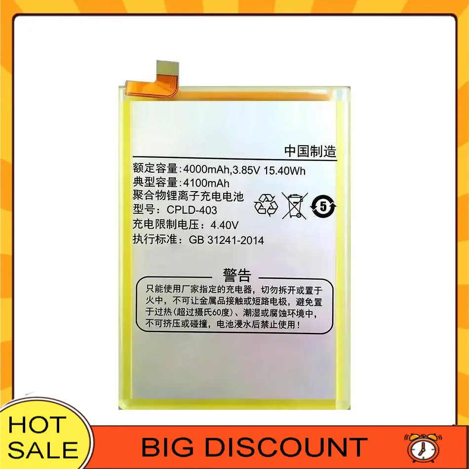 Mobile Phone Battery Cpld-403 4100mAh For Coolpad Cool1 Cool 1 Dual C103 C106 C107 For Letv Leeco le3 S3 For Mexun Leree R116
Mobile Phone Battery Cpld-403 4100mAh For Coolpad Cool1 Cool 1 Dual C103 C106 C107 For Letv Leeco le3 S3 For Mexun Leree R116
